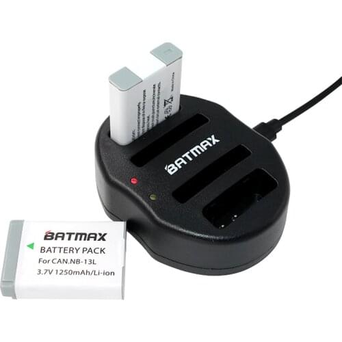 2Pcs 1250mAh NB-13L NB13L NB 13L Batteries + USB Dual Charger for Canon PowerShot G1 X Mark III, G5 X G5X G7 X Mark II SX720 HS