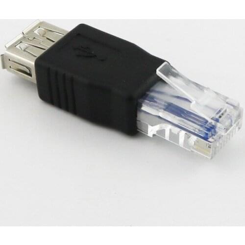 2pcs RJ45 Male To USB 2.0 A Female Socket LAN Network Ethernet Router Plug Adapter Converter