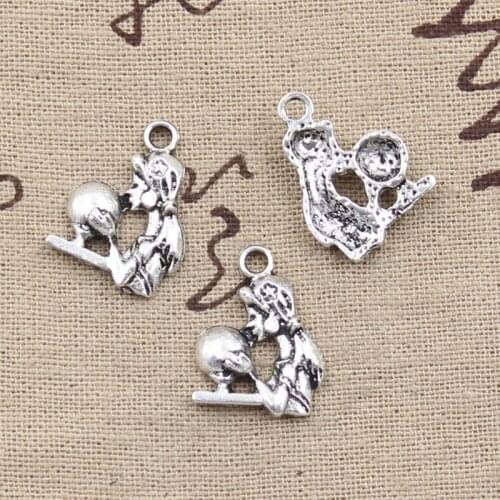 20pcs Charms Fortune Teller Crystal Ball 20x15mm Antique Bronze Silver Color Pendants Making DIY Handmade Tibetan Jewelry