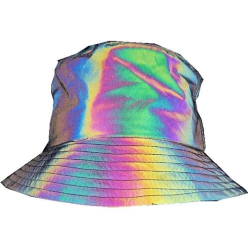 2020 hip hop reflective bucket hat men women outdoor sporting high visibility bucket hats unisex casual fishing hat cap