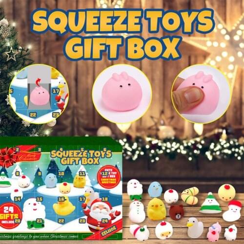 Christmas Advent Calendar Countdown Decor 24pcs Anti-Stress Squeeze Toys For New Year Christmas Navidad Xmas Gift For Kids