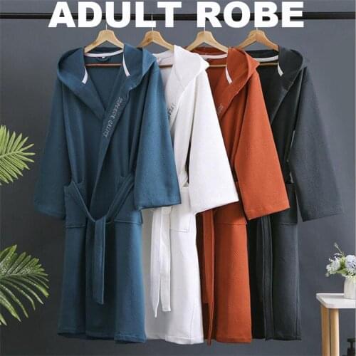 37 Patterns Cotton Adult Bathrobe Womens Bamboo Sleepwear Robe Waffle Cotton Hotel Bath Robe Men Women Cotton Hotel Bathrobe
