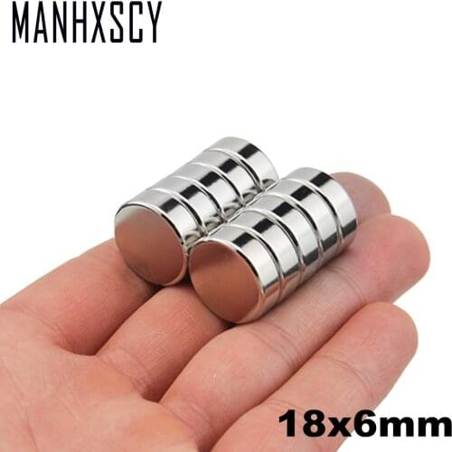 50pcs Neodymium N35 Dia18mm X 6mm Strong Magnets Tiny Disc NdFeB Rare Earth For Crafts Models Fridge Sticking magnet 18x6mm