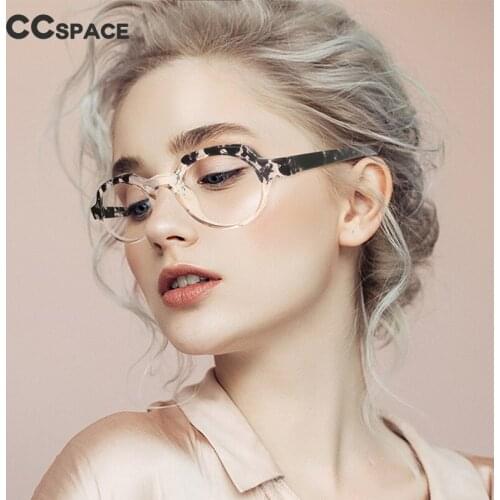 53616 Polygon Floral Acetate Glasses Frames Leopard Fashion Men Womens Computer Eyeglasses