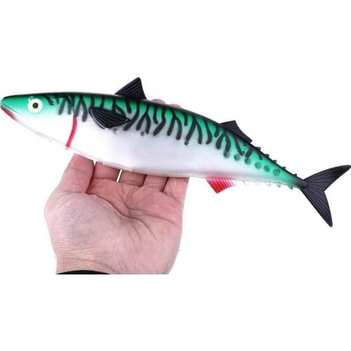 New 6Pcs Soft Bait Ocean Boat Fishing Lure 29cm 65g Sea Big Soft Lure Attraction Catch Leurre