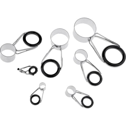 7Pcs Fishing Rod Guide Tips Repair Rings Eyes Sea Pole Casting Rod Guide Kit