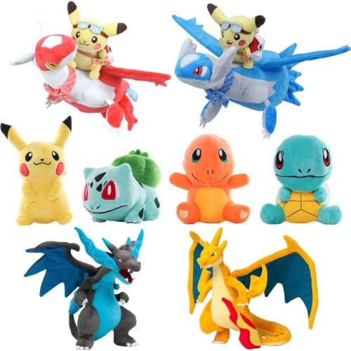 Anime Pikachu Plush Toy Pokemon Kawaii Stuffed Doll Charmander Squirtle Bulbasaur Jigglypuffs Eevee Snorlax Peluche Baby Gift