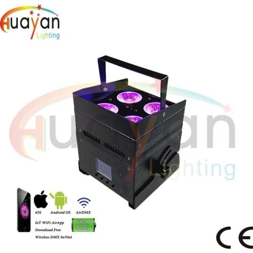 Indoor led uplights wireless RGBAW UV 6in1 LED par battery powered Cell phone app control smartcube wireless dmx control