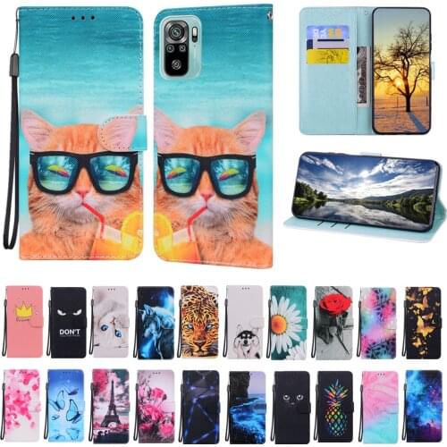 Fashion Painted Leather Flip Case for Xiaomi Mi 11 10T A3 Lite Poco F3 M3 X3 NFC CC9E 9T Cover Wallet Card Holder Bracket Fundas