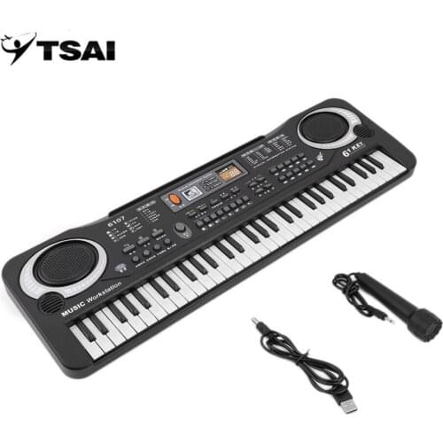 TSAI Russia 61 Keys Digital Music Electronic Keyboard Board Toy Gift Electric Piano Organ for Kids Multifunction and Delicate