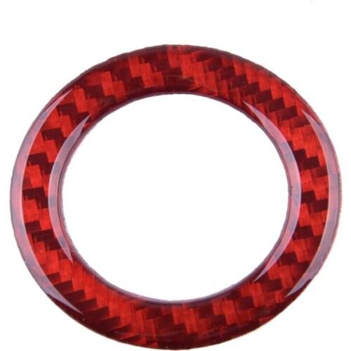 Carbon Fiber Car Start Stop Switch Decoration Ring Trim Cover Red Decoration Fit For Ford Mustang 2009 2010 2011 2012 2013