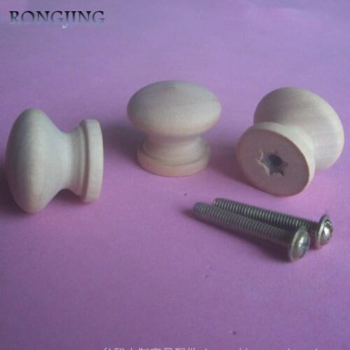 Wooden Kitchen Cabinet Drawer Knobs Mushroom Cupboard Handles Closet Cabinet Bars Bedroom Furniture Solid Wood Pulls Shoes Box
