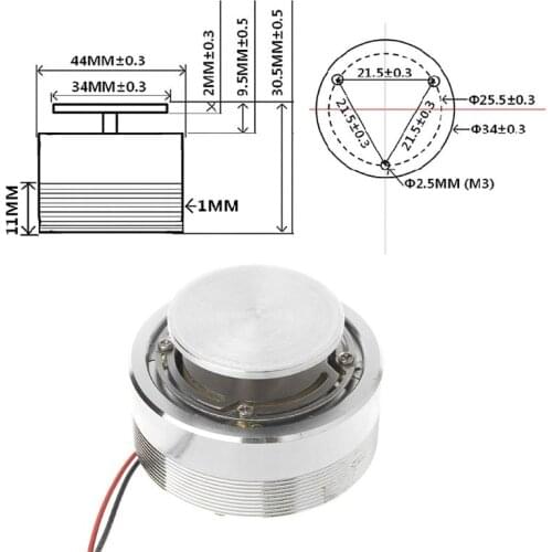 Speaker 20W 4Ohm 8Ohm 44MM Full Range Vibration Speakers Loudspeaker Portable Bass Resonance 20CB
