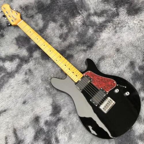 Guitar Exclusive Customization. Grand Man Music Black 6 String Electric Guitar. Free Delivery Of Black Flame Maple Neck