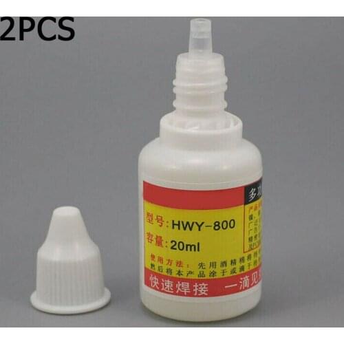 2 Bottles Stainless Steel Flux 20ml Quick Welding Solder Tool HWY-800 Useful