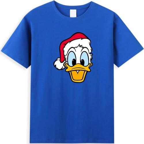 Disney Donald Duck T-shirts for Men Cute Cartoon Print Tops Summer Loose Harajuku T-shirt Fashion O-neck Plus Size New Tops Tees