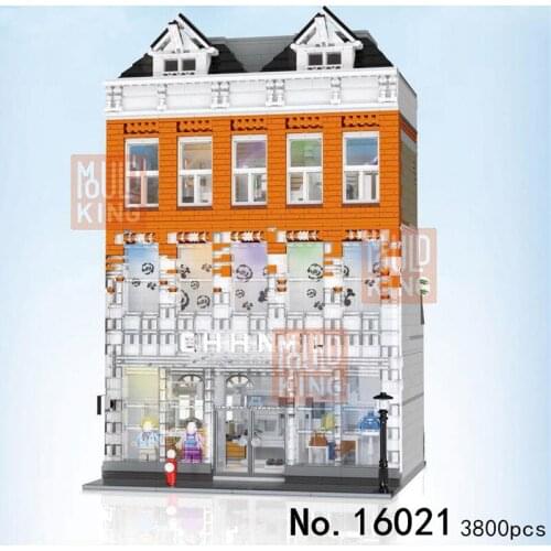 MOC city Creator Crystal House Street View Model Building Blocks Bricks Education compatible friend BUILDINGS Toys
