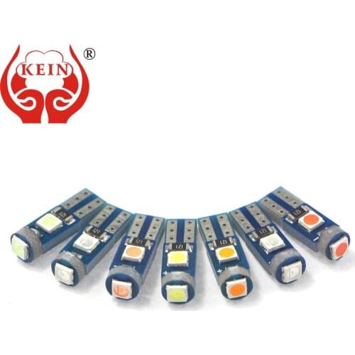 KEIN 10PCS T5 LED Car Light W3W 3030 Instrument Dash Lights Interior Dashboard Dash Side Lamp 3smd Red White Green Signal Bulb