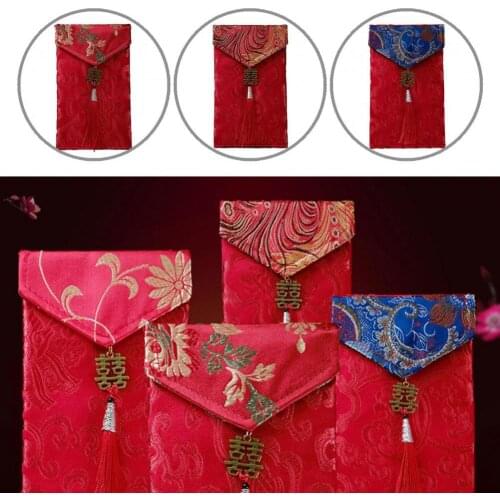 Embroidery Colorful Chinese New Year Red Packet Beautiful Chinese Red Envelopes Multifunctional for Festival