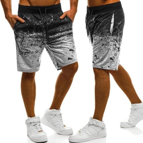 Summer Men Beach Sport Short Pants Shorts Pocket Shorts Man Casual Loose Shorts Drawstring Pants Solid Color Gradient Cargo