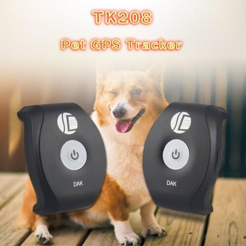 Mini GPS Tracker with Pet Collar TK208 Realtime GPS/GSM Tracker System Dog Cat Pets Tracker with SOS Free APP and Web Tracking