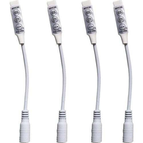 2-100pcs Mini RGB Controller 12V 24V 6A 3 Keys for DC Connector to Control 5050/3528 RGB LED Strip Light White / Black Color