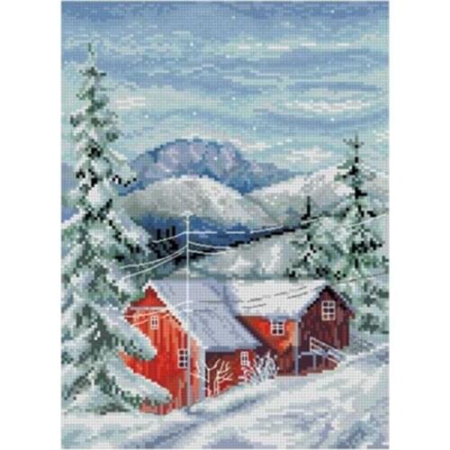 Romantic snow mountain hut patterns counted 11CT 14CT 18CT DIY Cross Stitch Sets Chinese Cross-stitch Kits Embroidery Needlework