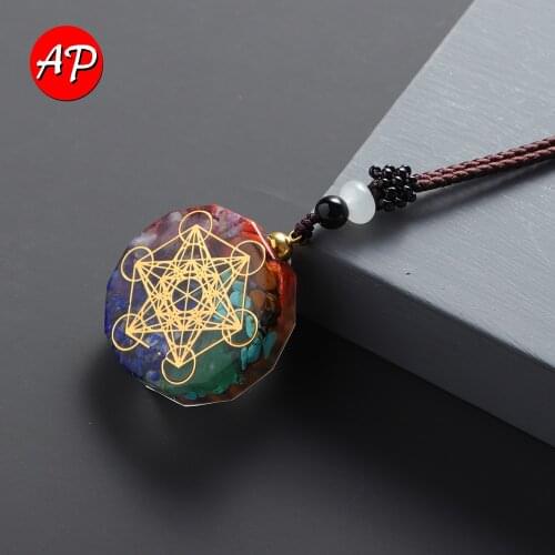 Natural Quartz Chakra Star Array Pendant Health Energy Stone Necklace Conditioning Body Destiny Yoga Jewelry