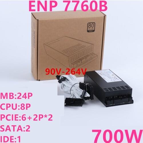 New PSU For Game Engine Flex 80plus Gold Small 1U K39 700W Power Supply ENP 7760B ENP 7660B