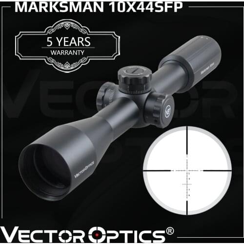 Vector Optics Marksman 10x44 Riflescope Hunting Rifle Scope Tactical Turret Lock 1/10 MIL Fits Real Firearms .308win & Airgun