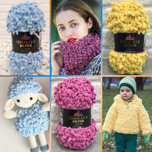 Finger Knitting Yarn - 17 Color Options - 44 Meters(100gr) - Himalaya Dolphin Loop - Blanket - Booties - Beania - Accessory Materials - Hat - Baby products - Amigurumi - Vests- Booties - Soft - DIY