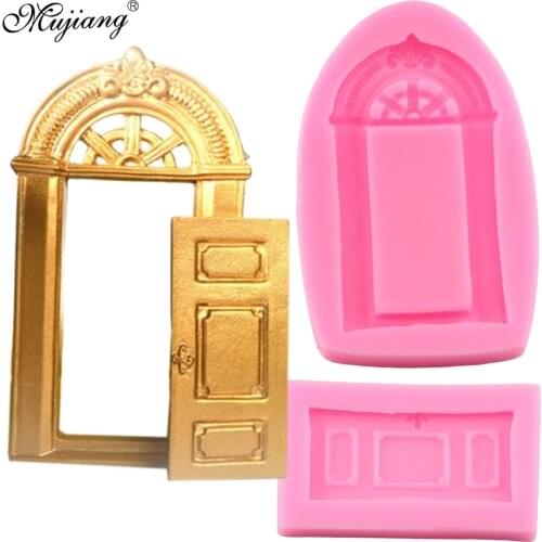 Door Cake Border Silicone Molds Polymer Clay Resin Dollhouse Door Baby Birthday Fondant Cake Decorating Candy Chocolate Moulds