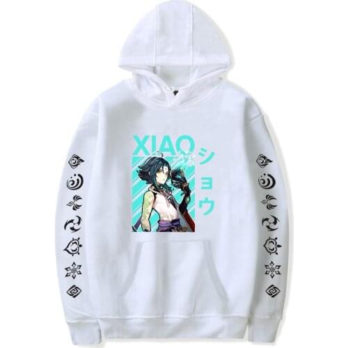 Hot Printing Game Genshin Impact Unisex Hoodies Men Women Hip Hop Streetwear Casual Boys Girls Anime Sweatshirts White Pullovers