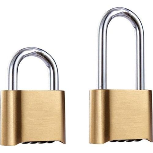 Waterproof Brass Padlock Four-Digit Combination Bottom Security Long Shackle Brass Lock 70mm/105mm Luggage/Suitcase/Gate Lock