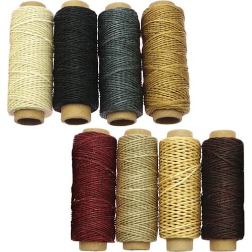 8 Rolls Waxed Thread Cord for luggage Shoes Leather Repair 30m Assorted Colors 150D DIY Leather Craft Hand Sewing Waxed Threads