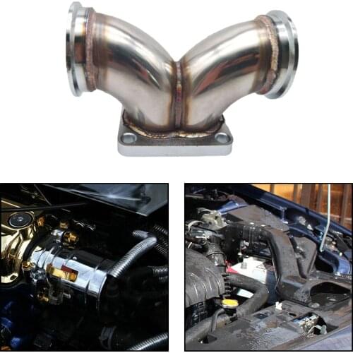 Y Elbow Adapter to Divided T4 Turbo Elbow Adapter Flange for V6 V8 Engine T4 Turbo Twin Scroll Flange Part