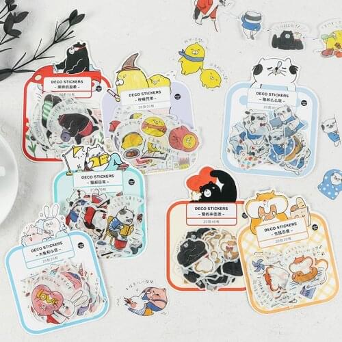 Japanese Cat Uncle Daily Series Label Stickers Crafts Scrapbooking Decorative Sticker Diy Kawaii Stationery Stickers