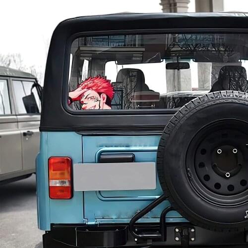 Funny Car Decals Stickers for Jujutsu Kaisen Sukuna Peeker Peeking Van Trucks Motorcycle Laptop Decals Vinyl
