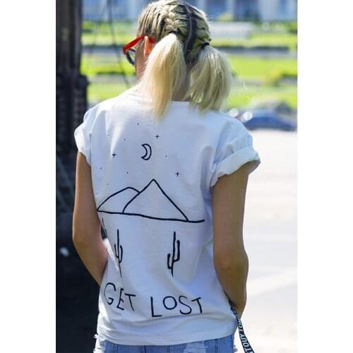 Get lost women funny slogan women fashion tree graphic 90 girl style t-shirt goth art shirt quality grunge aesthetic pastel tops