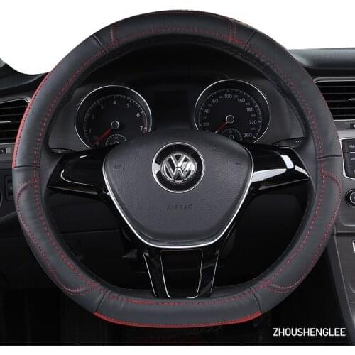 ZHOUSHENGLEE Microfiber Leather Car Steering Wheel Cover For Kia Ceed Rio 3 4 Sportage Sorento Cerato Optima Picanto KX K