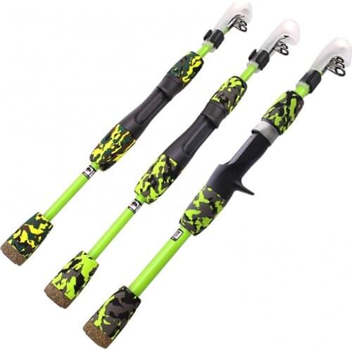 1.2/1.5m Durable Portable Telescopic Lure Pole Non-Slip smooth ceramic guide ring Ice Fishing Rod Fish Tackle Accessory