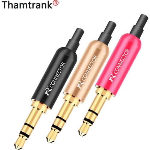 10Pcs Tail Plug 3.5 mm Male RCA Plug Audio Jack 3 Pole Gold Plated Earphone Adapter for DIY Stereo Headset/Earphone