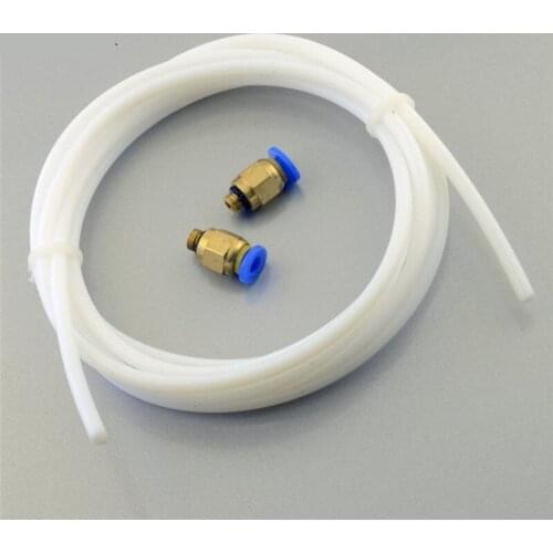 2 Meters PTFE Tube + 2 x PC4-M6 Fittings for RepRap 3D Printer Bowden Hotend 1.75mm Fast ship
