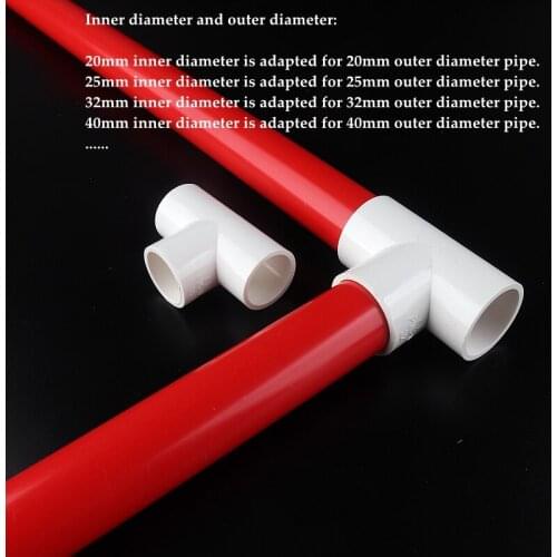 5~30pcs Inner Dia 20~50mm PVC Pipe Equal Tee 3 Ways Connector Fittings Irrigation System Water Supply White Hard Tube Connectors