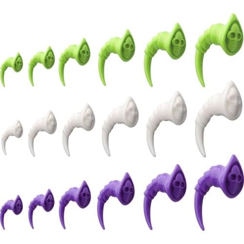 Skull Head Punk Acrylic Ear Plugs Guage Ear Piercing Ring Cartilage Earrings Expansion Tunnels Curve Oreja Pircing Jewelry