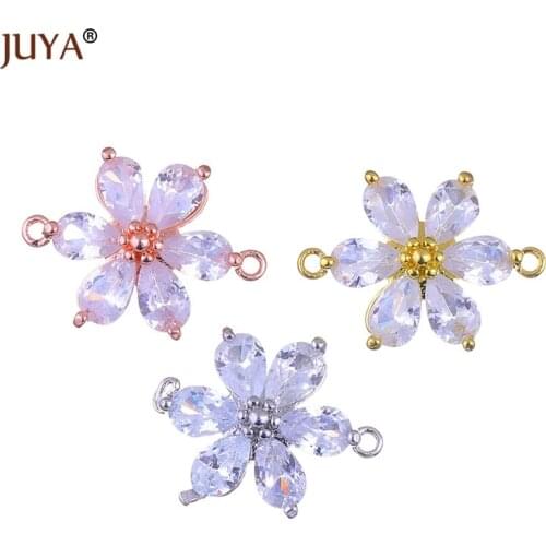 JUYA Diy bracelets necklace earrings accessories findings luxury Austrian crystal charms connectors for jewelry making gift