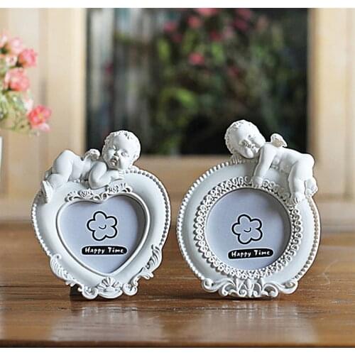 White Mini Photo Frame For Baby Photo Cupid Design Picture Frame For Wedding Gift Photo Frame For Lovely Family marcos para foto