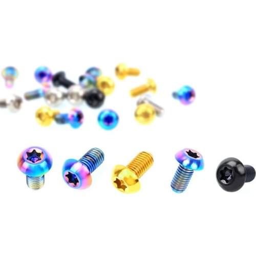 12PCS M5X10T25 Plum Blossom Head Disc Brake Rotor Fixing Bolts Mountain Road Bike TC4 Titanium Disc Screws Bicycle Parts