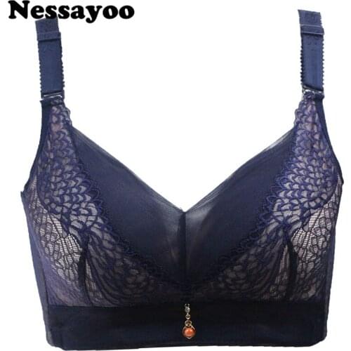 Push Up Women Bra B C Cup Lace Sexy Plus Size 36 38 40C 42C Large Push Up ladies lingerie Sexy lace bra New Arrive Hot Sale Bra
