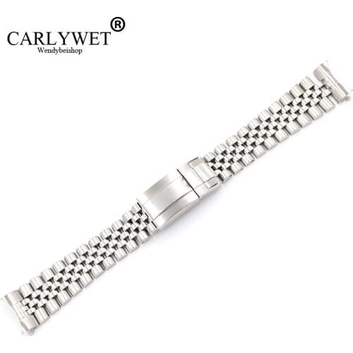 CARLYWET 19 20mm Wholesale Hollow Curved End Solid Screw Links Replacement Jubilee Watch Band Bracelet Loops For Datejust